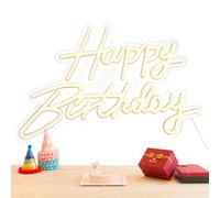Luce LED per insegna di compleanno - Luce al neon di buon compleanno alimentata tramite USB | Decorazione artistica illuminata in bianco caldo per donne, ragazzi, ragazze, adolescenti | Cartello