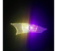 Luce LED per raggi per biciclette con batteria ricaricabile, porta USB e modalità notturna attivata dalla luce per l'uso su sentiero (giallo rosa)