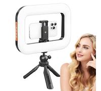 Luce LED per telefono, portatile, con clip, design ricaricabile portatile, luminosità regolabile, accessorio per illuminazione video, per immersioni, blog, vlogging, studio di registrazione e