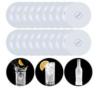 Luce LED Sottobicchieri, 24 pezzi sottobicchieri luminosi, sottobicchieri a LED per bevande, bar, birra, club, matrimoni, bar (Bianco)