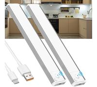 Luce LED Sottopensile Cucina Ricaricabile - Luci Sensore Batteria Armadio Lampada Magnetica Movimento Senza Fili Striscia Lampade Barra USB Interno Strisce Light Adesive Sotto Pensile Illuminazione