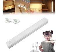 Luce LED Sottopensile Ricaricabili Magnetiche Senza Perforazione, Luce Per Armadio LED Con Sensore, Luce Sottopensile Cucina LED Wireless, Barra LED Sottopensile Cucina Senza Fili (Beige,50mm)