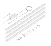 ledscom.de Luce sottopensile a LED SIRIS bianco opaco, con dimmer a sfioramento, piatto, ogni 90cm, ogni 963lm, bianco caldo Set di 4