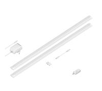 ledscom.de Luce sottopensile a LED SIRIS bianco opaco, con rilevatore di movimento, piatto, ogni 90cm, ogni 963lm, bianco caldo Set di 2