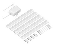 ledscom.de Luce sottopensile a LED SIRIS bianco opaco, piatto, 30cm, 368lm ciascuno, bianco caldo, set di 5