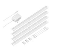 ledscom.de Luce sotto il mobile a LED SIRIS bianco opaco, piatto, 50cm ciascuno, 531lm ciascuno, bianco caldo, set di 4