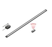 ledscom.de Apparecchio sottopensile a LED SIRIS nero opaco con alimentatore e rilevatore di movimento, piatto, 90cm, 1044lm, bianco