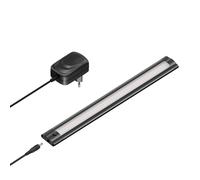 ledscom.de Luce sottopensile a LED SIRIS nero opaco con alimentatore, piatto, 30cm, 368lm, bianco caldo