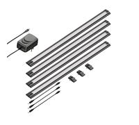Luce LED sottopensile SIRIS nero opaco piatto 50cm cad. 531lm bianco caldo 4pz. [EEK: G]