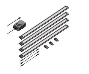 Luce LED sottopensile SIRIS nero opaco piatto 50cm cad. 531lm bianco caldo 4pz.