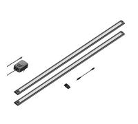 ledscom.de Apparecchio LED sottopensile SIRIS nero opaco, piatto, 90cm, 963lm ciascuno, bianco caldo Set di 2