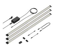 Parlat apparecchio sottopensile LED Siris, touch dimmer, piatto, ogni 90cm, ogni 1044lm, bianco, set di 3
