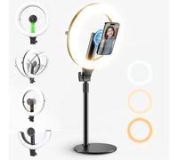 Luce magnetica ad anello da scrivania con supporto, 5000 mAh ricaricabile, 10 pollici pieghevole