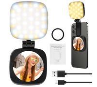 Luce Magnetica per Selfie, Anello Luminoso con Specchio Magnetico Compatibile MagSafe Ricaricabile Ring Selfie Light LED Luce ad Anello per Telefono Cellulare Fotografia/TikTok/Chiamate Zoom/Video