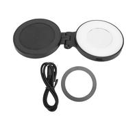 Luce magnetica per selfie Luminosità regolabile Anello luminoso pieghevole con illuminazione omnidirezionale a 360° per registrazione video Trucco Fotografia ABS Diametro 60 mm (Nera)