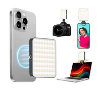 Luce magnetica per selfie per telefono cellulare, gliship 128 LED per selfie, compatibile con Magsafe, luce di riempimento portatile ricaricabile con clip con 3 modalità di illuminazione, per