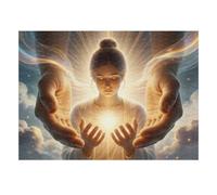 Luce Mani Nuvole 1000pcs Mini Puzzle per Famiglia Difficile | 52 x 38 cm, scatola decorativa per soggiorno, struttura durevole, regalo di compleanno, sollievo dall'ansia