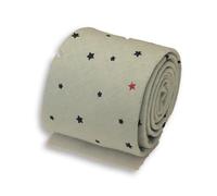 Luce Mint Verde Salvia Uomo Cotone Cravatta Con Stars Design By Frederick Thomas