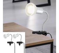 Luce Morsetto Lampada da Tavolo Lettura Flessibile Vetro LED H 34 CM 2er Set