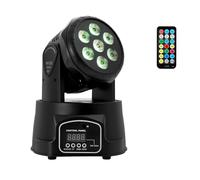 Luce Moving Head 7x10W RGBW - Proiettore per Feste DMX con Telecomando, Controllo Musicale, 630° Orizzontale e 240° Verticale, per DJ, Club, Matrimonio, Palcoscenico - Spina EU (Bianco)
