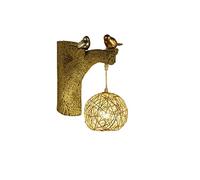 Luce murale a muro di funce a parete ， lampada da parete a forma di uccello ， paralume intrecciata in tessuto rattan ， per soggiorno camera da letto corridoio balcone lampada parete decorazione della