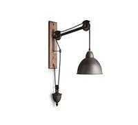 Luce murale europea - Nostalgia Lampada da parete della puleggia in ferro americano Il vento industriale retrò può sollevare la lampada da parete del balcone del soggiorno con la lunga corda di corda