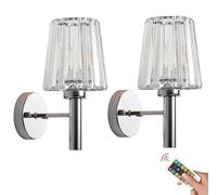 Luce murale, Lampada a Parete, Applique a Parete Ricaricabili in Argento, Piccolo Cromo Senza Fili Dimmabile per la Camera da Letto corridoio del Soggiorno sopra Lo Specchio TV