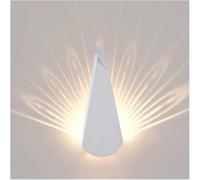 Luce murale Pavone a LED Moderna per Interno 3W Sconcetto Padella Letto Lampada da Parete in Metallo con corridoio Soggiorno Salotto Caldo Illuminazione Decorativa Bianca Il lampadario ()