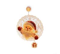 Luce natalizia per interni ed esterni, 18 cm, supporto a ventosa (persone | Supporto a ventosa, si adatta a vetro liscio, dimensioni 18 cm, luce LED calda, decorazione per le vacanze