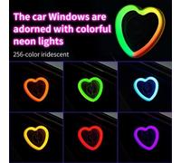 Luce Neon Per Finestrino LED A Cuore RGB Cambio Colore Controllo APP Per Auto
