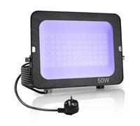 Luce Nera UV 50W,Fosingut 395-400nm Faretto UV LED con Spina,IP65 Impermeabile Lampada Ultravioletta Faro per Glow Festa,Fluo Pittura del Corpo,Natale,Halloween,Discoteca,Club,Acquario,Bar,Neon Festa