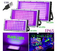 Luce nera UV per feste luminose, lampada fluorescente a ultravioletti LED, alimentata a 5V bassa tensione + USB + controllo interruttore, disponibile in 50/96/144/216 LED, superficie in metallo, adatt