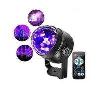 Luce nera UV per feste luminose, luci stroboscopiche a sfera da discoteca a LED da 6 W per feste al buio, attivate dal suono con telecomando