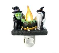 Luce Notte Strega e per spettro Calderone Halloween Fiamma Tremolante | Design strega per verde e per spettro, fiamma tremolante, halloween spettrale, per ideale feste