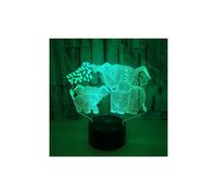 Luce notturna 3D a forma di elefante per bambini, lampada 3D con 16 colori che cambiano, telecomando