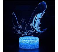 Luce notturna 3D a forma di pesca, con illusione 3D, 16 colori che cambiano colore, lampada decorativa con telecomando, per soggiorno, camera da letto, bar, idea regalo