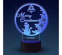 Luce notturna 3D di Natale, nome personalizzato 3D, lampada illusione 3D, 8 colori, cambia decorazione, luce notturna per soggiorno, camera da letto, bar, regali di Natale per ragazzi e ragazze
