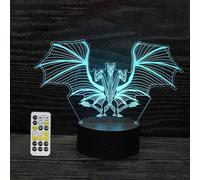 Luce notturna 3D Godzilla War vs. King Kong per la cameretta dei bambini, lampada decorativa a LED c