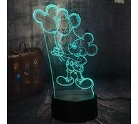 Luce Notturna 3D Novità Novità Simpatico Topolino Con Palloncino Cartoon 3D Lampada Da Scrivania A Led A Luce Notturna Compleanno Infantile Regalo Di Natale Decorazioni Per La Casa