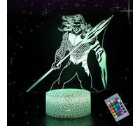 Luce notturna 3D Poseidone il Re del Mare Lampada da scrivania a LED con illusione ottica a 16 color