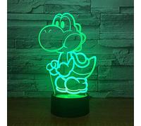 Luce Notturna 3D Yoshi Mario Lampada A Led 3D Gioco Di Cartoni Animati Figura Super Acrilico Novità Natale Illuminazione Regalo Tocco Telecomando Giocattoli