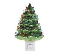 Luce notturna a forma di albero di Natale, realizzata in resina per fornire una sottile illuminazione ambientale per ambienti interni e per l'uso quotidiano