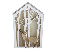 Luce Notturna A Forma Di Casa Con Silhouette Illuminata Di Natale 30CM E Renna