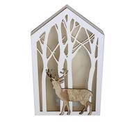 Luce Notturna A Forma Di Casa Illuminata Con Renna 30Cm