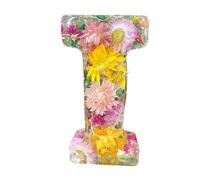 Luce notturna a forma di lettera floreale, luce notturna fai da te, fiori pressati in resina, luce notturna a LED, lampada decorativa per la casa, regalo per la festa della mamma e compleanno