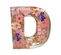 Luce notturna a forma di lettera floreale, luce notturna fai da te, fiori pressati in resina, luce notturna a LED, lampada decorativa per la casa, regalo per la festa della mamma e compleanno