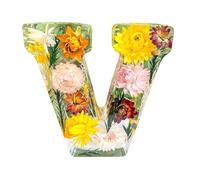 Luce notturna a forma di lettera floreale, luce notturna fai da te, fiori pressati in resina, luce notturna a LED, lampada decorativa per la casa, regalo per la festa della mamma e compleanno