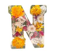 Luce notturna a forma di lettera floreale, luce notturna fai da te, fiori pressati in resina, luce notturna a LED, lampada decorativa per la casa, regalo per la festa della mamma e compleanno
