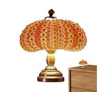 Luce Notturna A Forma Di Riccio Di Mare Con Copertura In Vetro E Base In Legno | Lampada A Forma Di Fungo A Tema Spiaggia, Lampada Da Comodino Con Simpatici Animali Marini Per Camera Da Dei Bamb