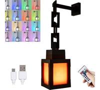 Luce notturna a lanterna pixelata, lampada notturna ricaricabile USB a 16 colori con telecomando, interruttore tattile e luci per montaggio a parete, per l'arredamento della sala giochi, camera